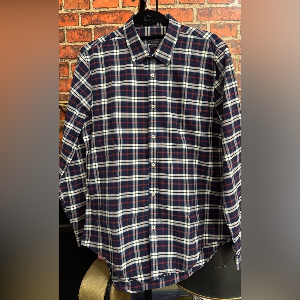 SALE!ZARA Men's Classic Plaid Shirt XL slimfit (Once worn) Good condition